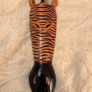 Giraffe or Zebra Wall Hanging African Safari Mask Like New
